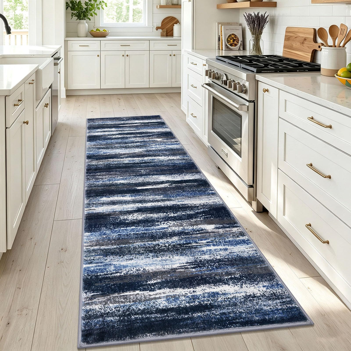 Lansny Abstract 2x3 Area Rug Small Washable Entryway Rug Non Slip Door Mat