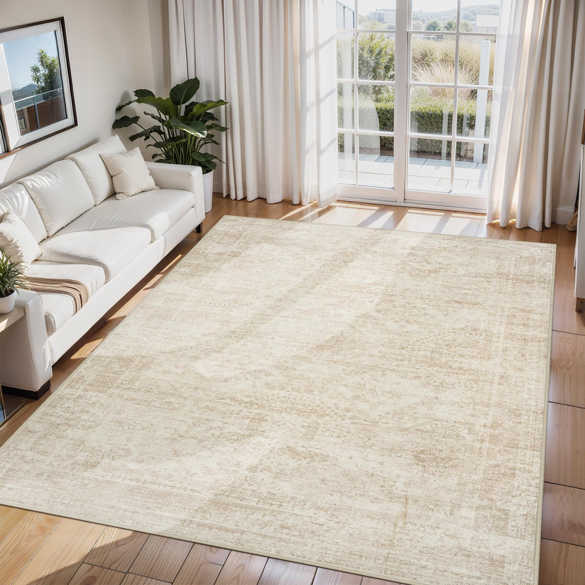 8x10 Area Rugs for Living Room Washable Bedroom Dining Room Blue Grey