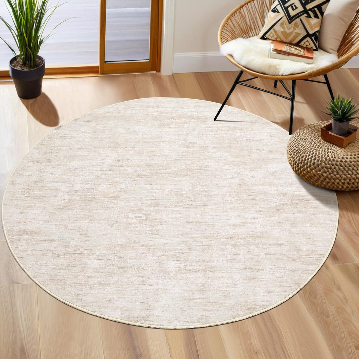 RUGSREAL Bedroom Area Rug 4x6 Modern Abstract Area Rug Stain Resistant Small Living Room Rug Contemporary Dining Room Rug Non-Slip Solid Rug Aesthetic Accent Floor Carpet for Kitchen Office, Dark Grey