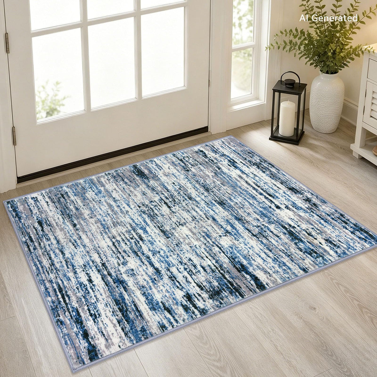 Lansny Abstract 2x3 Area Rug Small Washable Entryway Rug Non Slip Door Mat