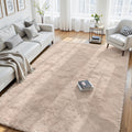 8x10 Fluffy Area Rug for Living Room: Soft Non-Slip Black Bedroom Carpet
