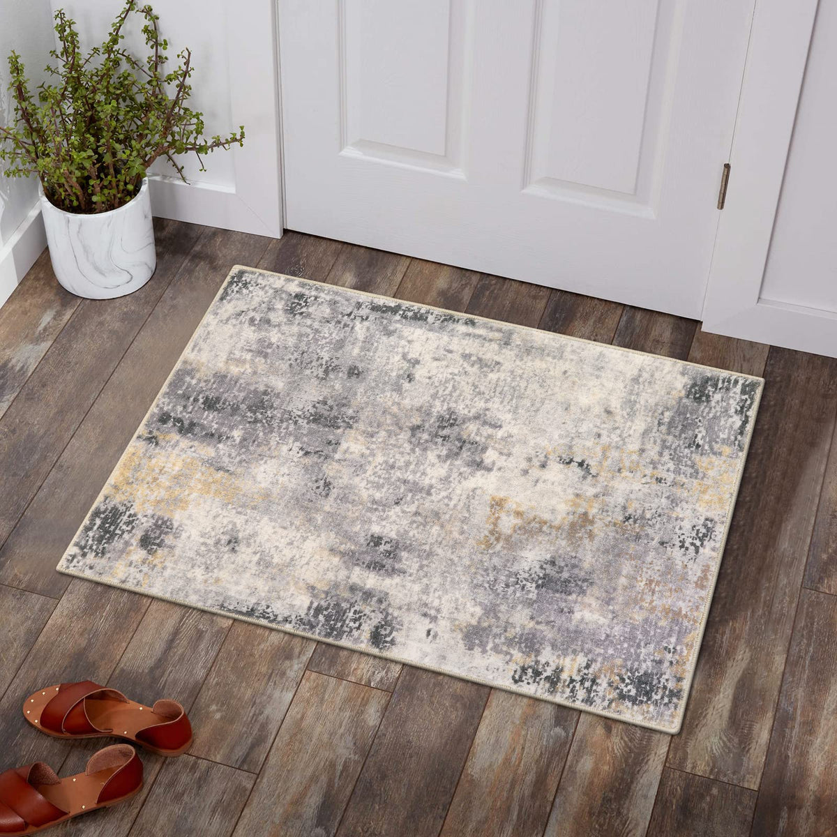 Lahome Modern Abstract Washable 5x7 Area Rugs for Living Room, Colorful Soft Bedroom Rug Low Pile Non Slip,Stain Resistance Dining Room Carpet for Nursery Office Entrance Home Office Decor