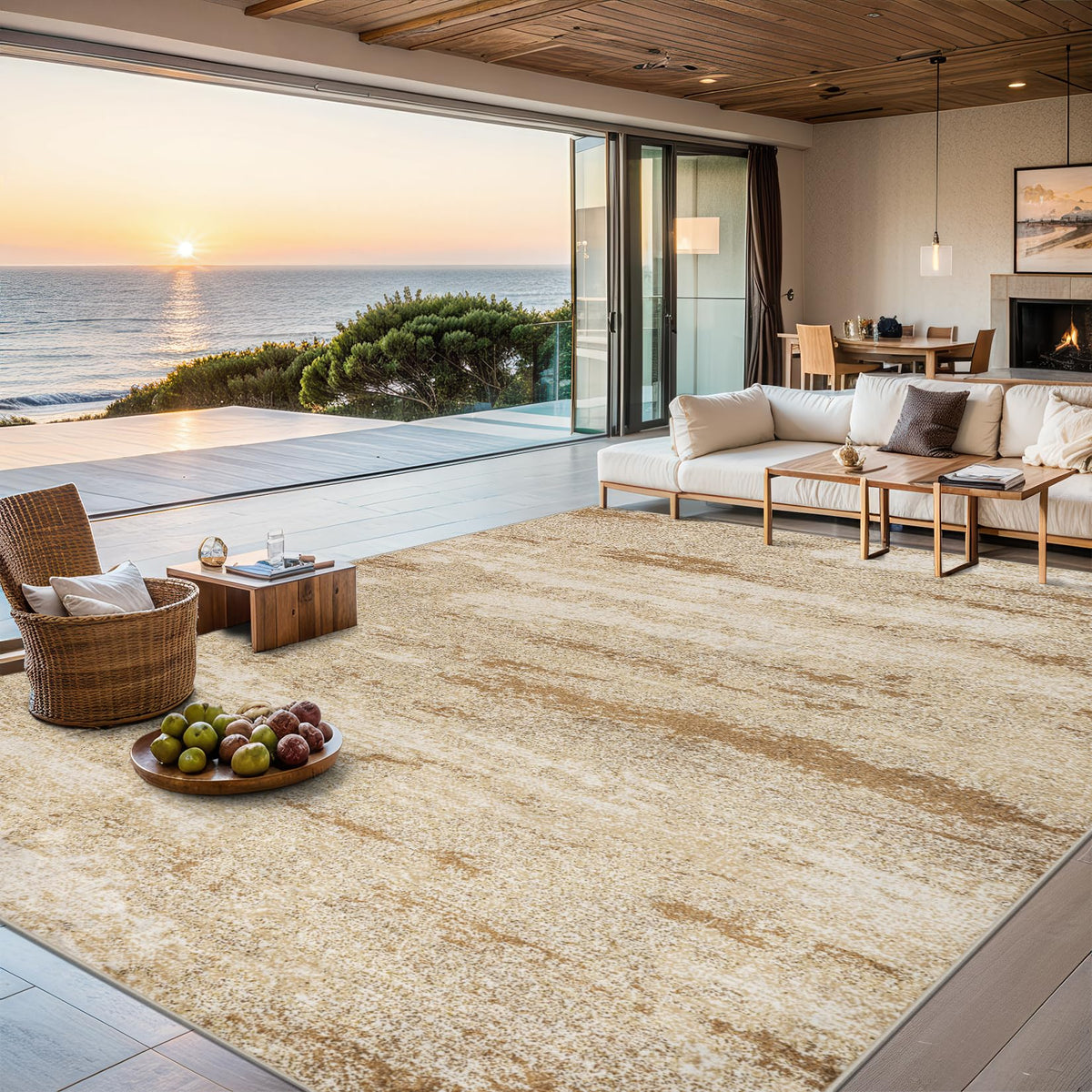 PLHXFR 8x10 Area Rug Living Room: Modern Abstract Washable Carpet Multi