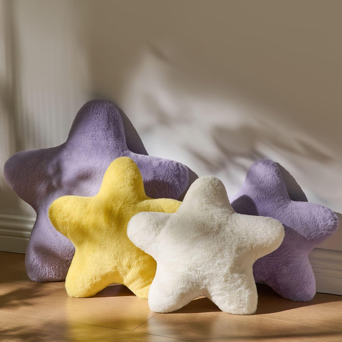 Set of 2 Star Pillow Room Decor Home Decor Throw Pillows,White 15"