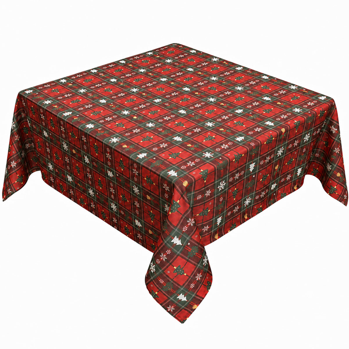 Waterproof Checkered Tablecloth Fabric - Rectangle 58x84 Inch Classic Gingham Buffalo Plaid Table Cloth for Indoor/Outdoor Use - Washable Table Cover for Kitchen, BBQs, and Parties