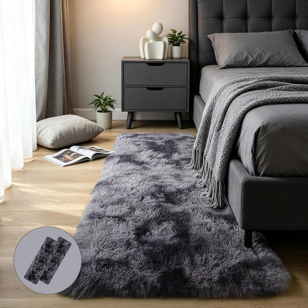 Pink Fluffy 4x6 Area Rugs for Bedroom Girls, Plush Washable Carpet