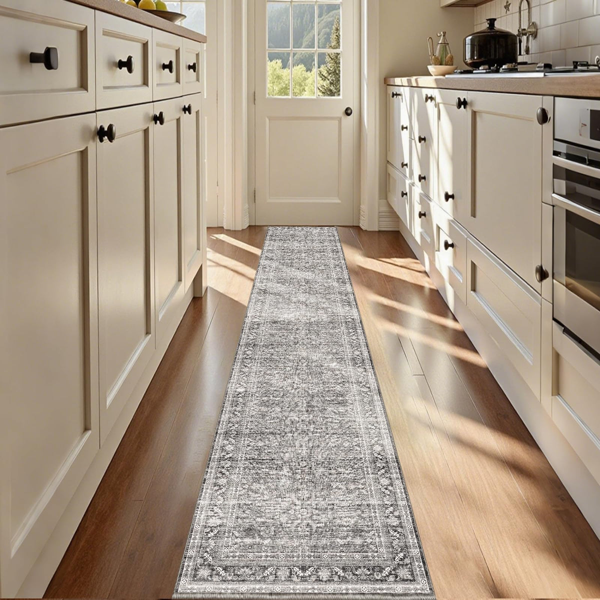 OPPODREAM Vintage Blue Area Rugs 5x7, Washable Rug for Living Room