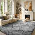 5x8 Area Rugs For Living Room Fluffy Black Rug For Bedroom (Black)