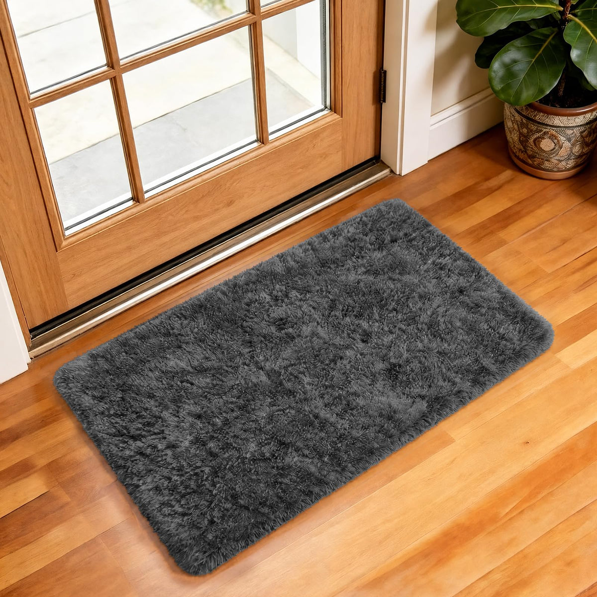 Ophanie Small Rug Upgrade Non Slip Throw Bedside Area Rugs, Fluffy Soft Grey Mini Bedroom Carpet, Affordable Door Entryway Indoor Inside Front Entrance Dog 2x3 Mat, Home Decor Aesthetic, Nursery
