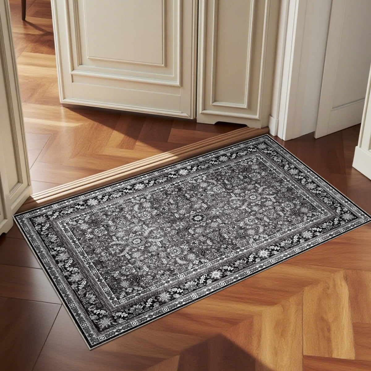 OPPODREAM Vintage Blue Area Rugs 5x7, Washable Rug for Living Room