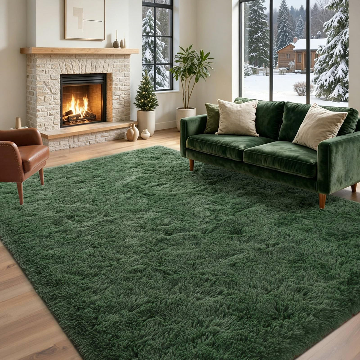 5x7 Black Area Rugs for Living Room, Large Fluffy Shag Bedroom Rugs Non-Slip, Ultra Soft Plush Carpet for Nursery Kids PlayRoom Dorm Office Indoor Modern Carpets