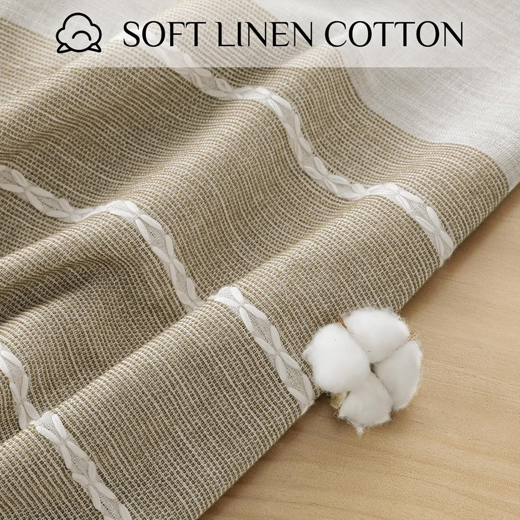 Softalker Fall Linen Rectangle Tablecloth with Tassel, 55 x 70 Inch
