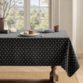 MIULEE Olive Green Rectangle Cross-Star Textured Table Cloth 60x84 Inch