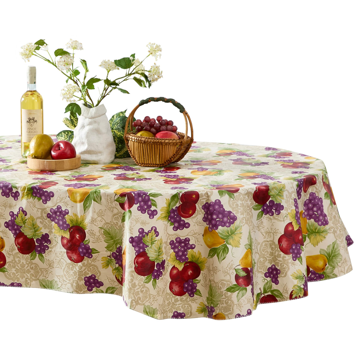 Newbridge Avalon Fresh Ripe Fruit 52”x52” Square Vinyl Tablecloth