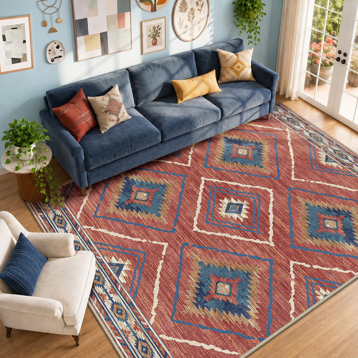 BESTSWEETIE 5'x7' Washable Area Rug for Living Room Bedroom Black