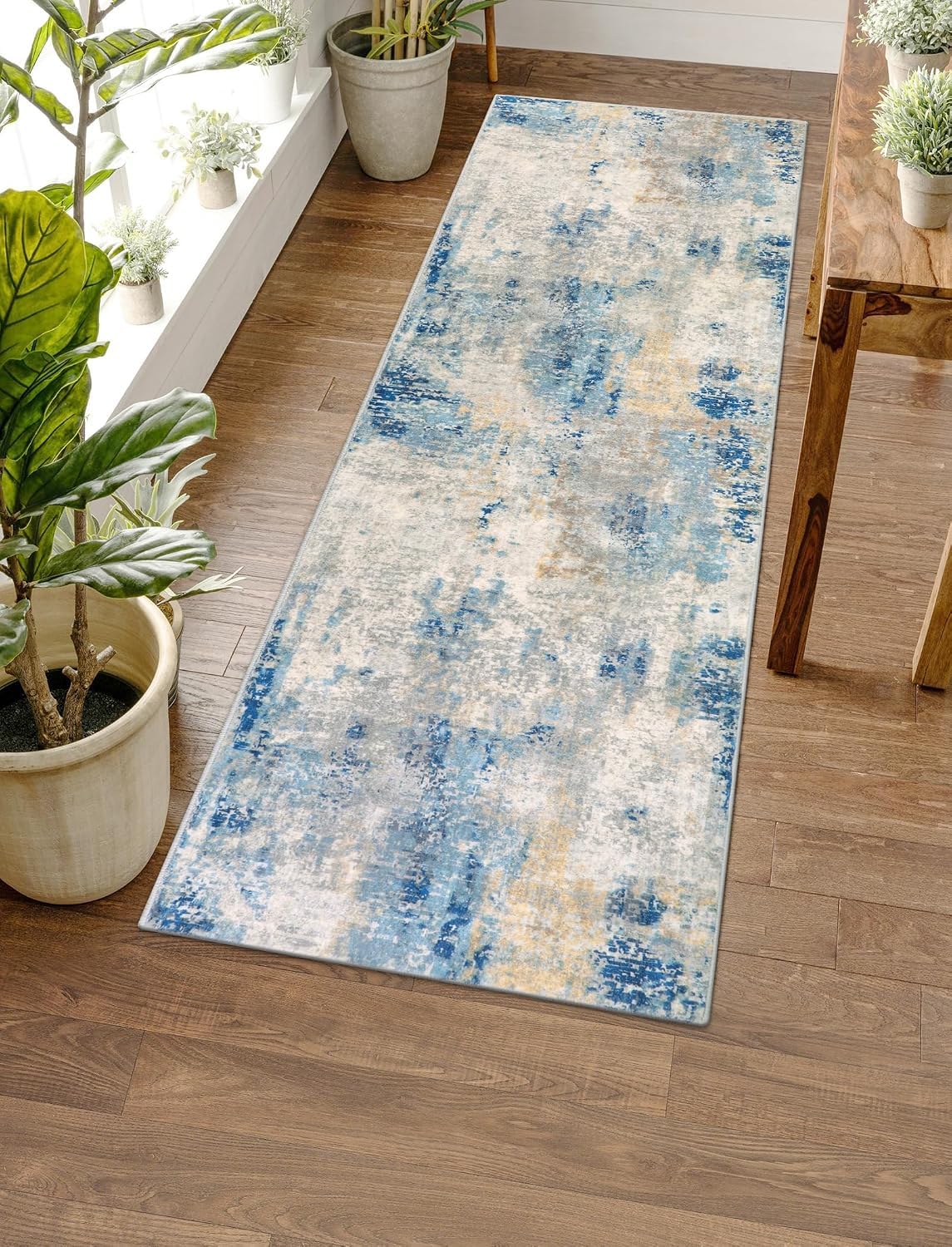 Lahome Modern Abstract Washable 5x7 Area Rugs for Living Room, Colorful Soft Bedroom Rug Low Pile Non Slip,Stain Resistance Dining Room Carpet for Nursery Office Entrance Home Office Decor