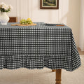 Romanstile Gingham Ruffled Tablecloth Rectangle, 60 x 84 Inch, Sage Green