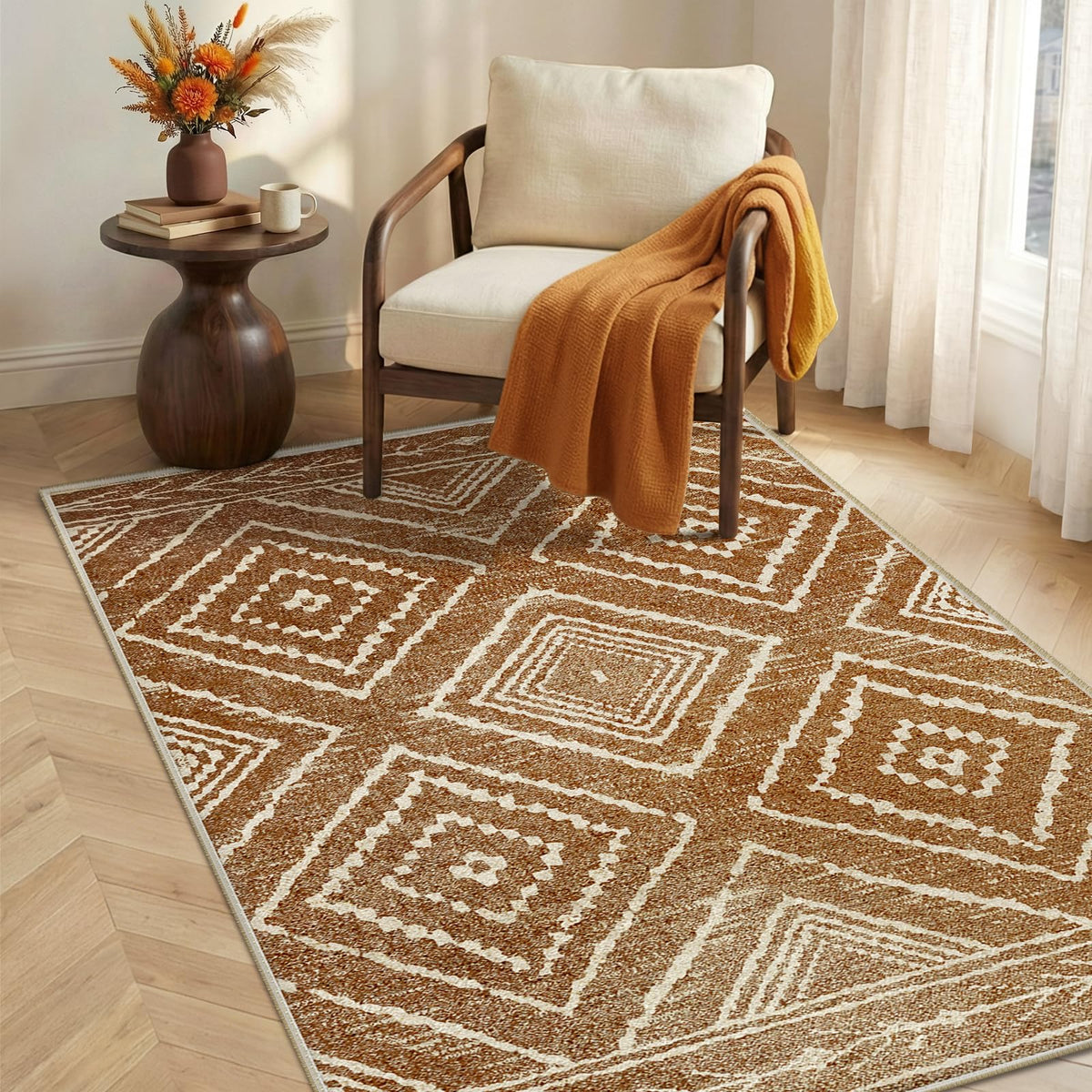 BESTSWEETIE 5'x7' Washable Area Rug for Living Room Bedroom Black