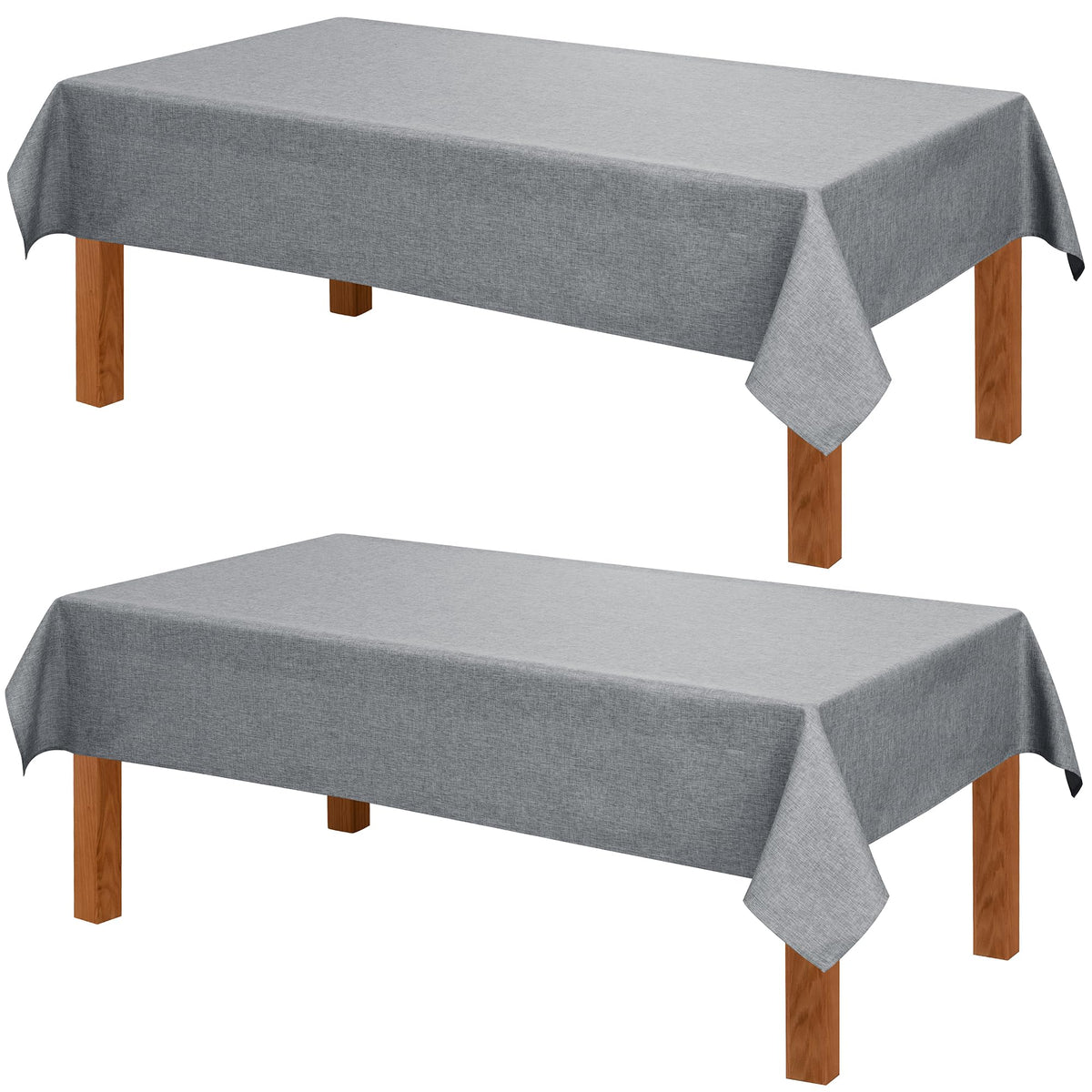 Hiasan Beige Faux Linen Rectangle Tablecloth 54 x 80 Inch for Dining Room