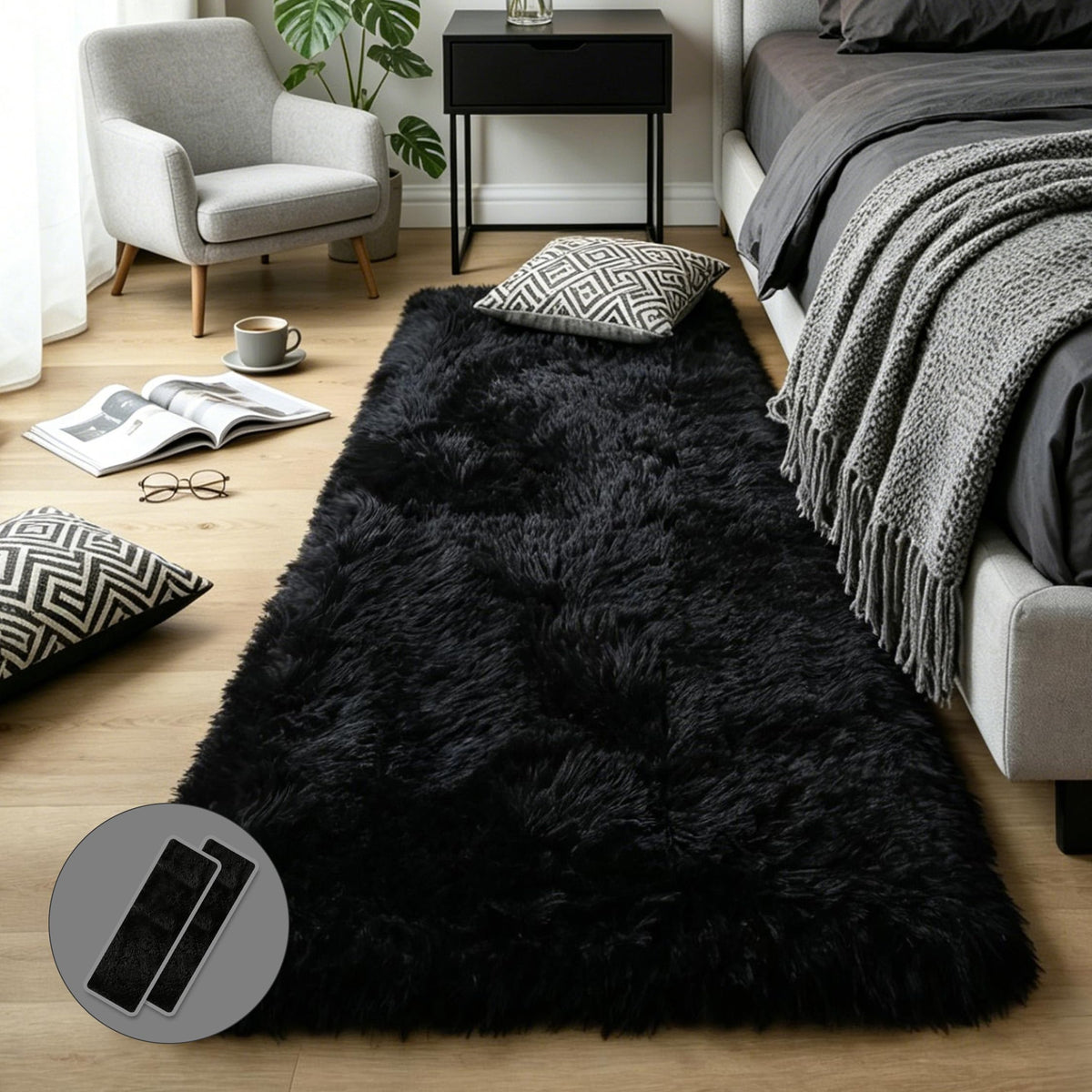 Pink Fluffy 4x6 Area Rugs for Bedroom Girls, Plush Washable Carpet