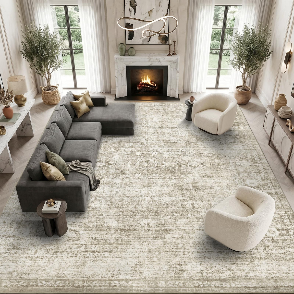 Homemate Washable Rug 8x10 Area Rugs - Vintage Rugs for Living Room