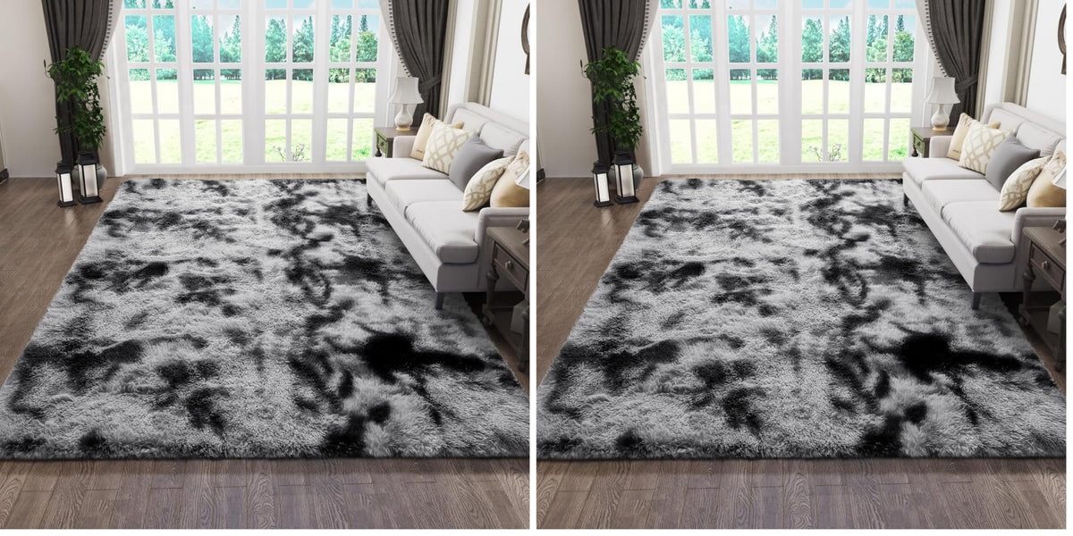 Ophanie Area Rugs for Living Room Bedroom, Washable Non-Slip Fluffy Soft Grey Shag Carpet, Indoor Floor Gray 4x6 Fuzzy Shaggy Living Room Plush Rug for Kids Home Dorm Decor Aesthetic