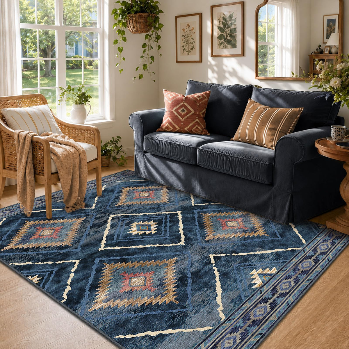BESTSWEETIE 5'x7' Washable Area Rug for Living Room Bedroom Black