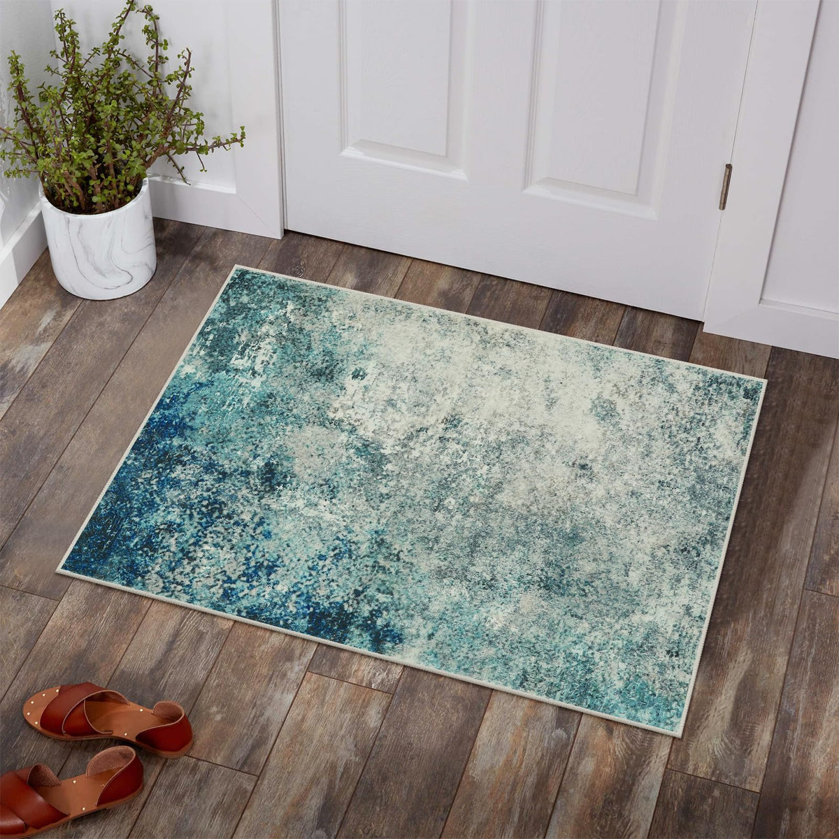 Lahome Modern Abstract Washable 5x7 Area Rugs for Living Room, Colorful Soft Bedroom Rug Low Pile Non Slip,Stain Resistance Dining Room Carpet for Nursery Office Entrance Home Office Decor