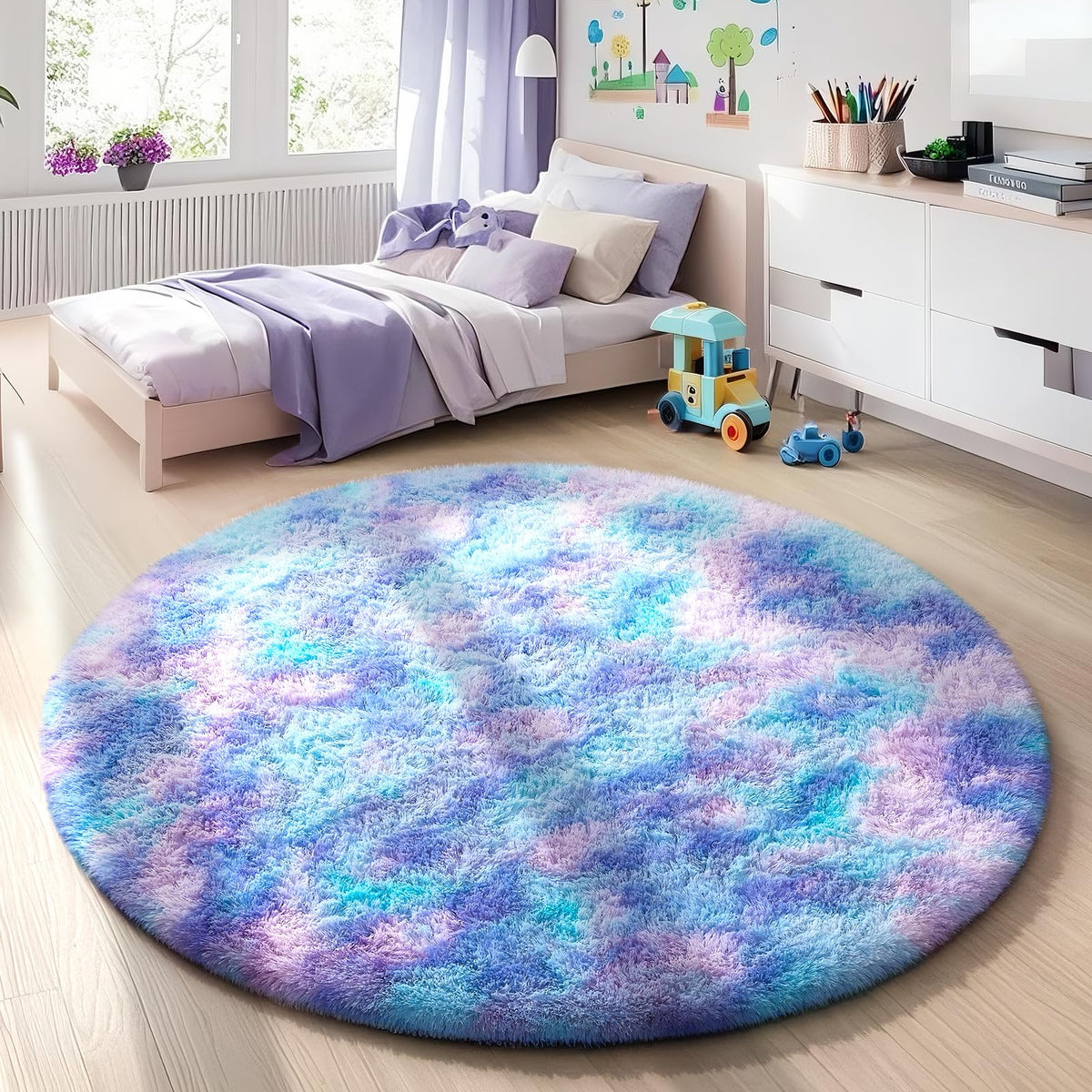 Ophanie Area Rugs for Bedroom, Christmas Upgrade Non-Slip Ivory Fluffy Soft Shag Living Room Carpet, Indoor Floor 4x6 Fuzzy Shaggy Plush Nursery Rug for Kids Dorm Decor with Over 99 pcs Pile fibers