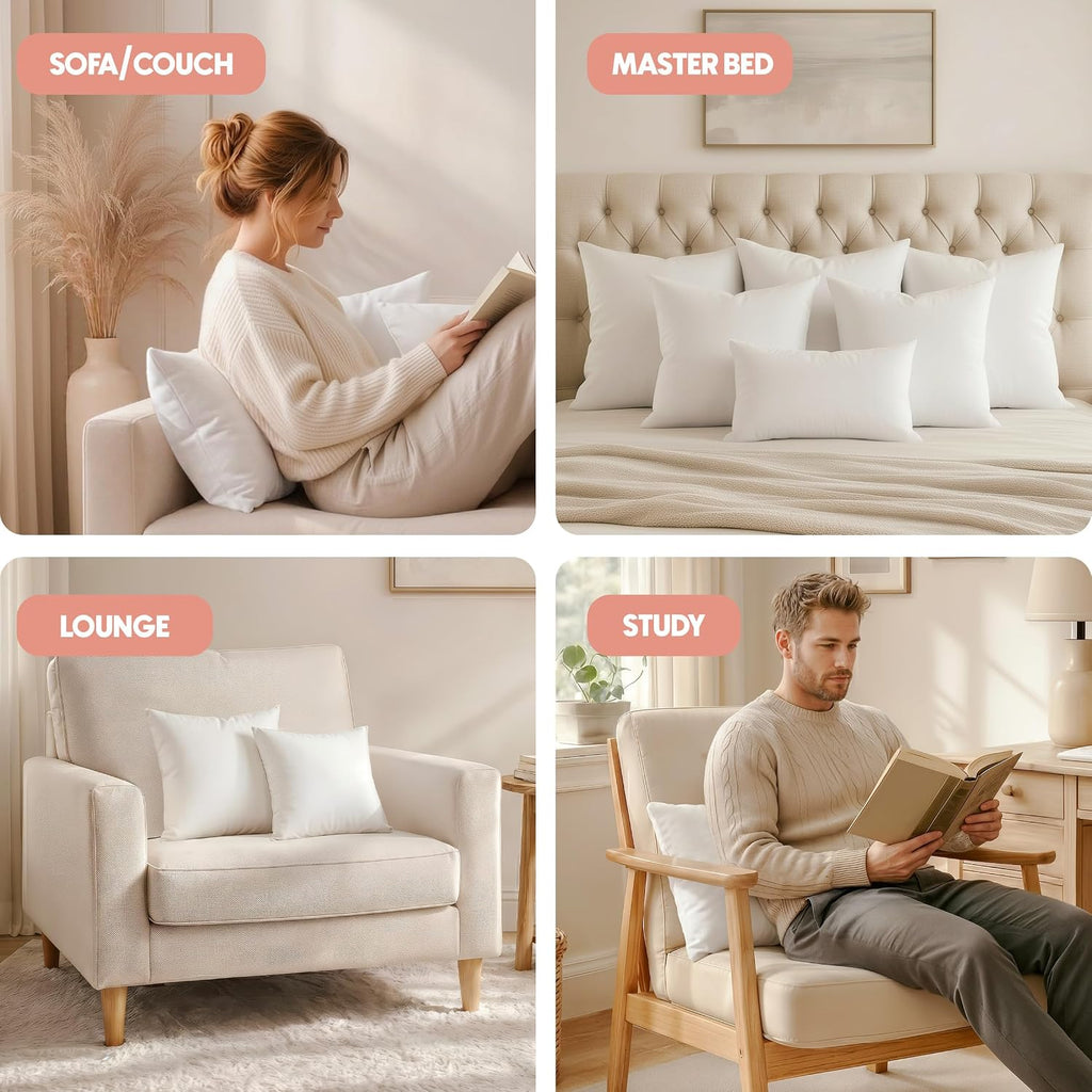 Utopia Bedding 18x18 Pillow Inserts, White Throw Pillows for Couch, 2 Pack
