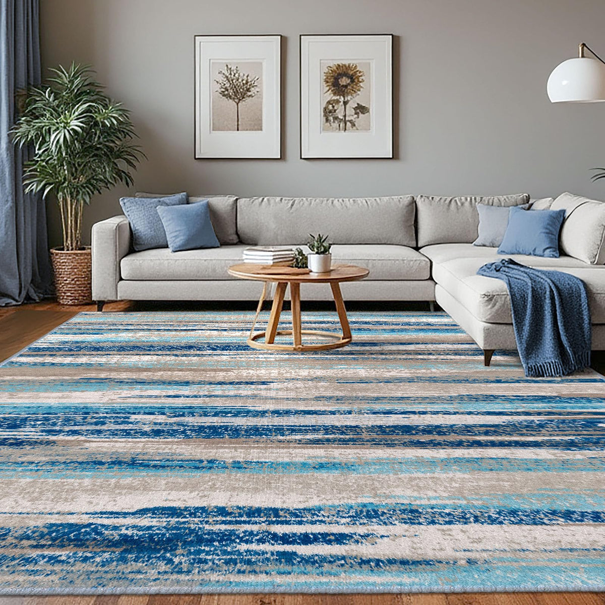 Lansny Abstract 2x3 Area Rug Small Washable Entryway Rug Non Slip Door Mat