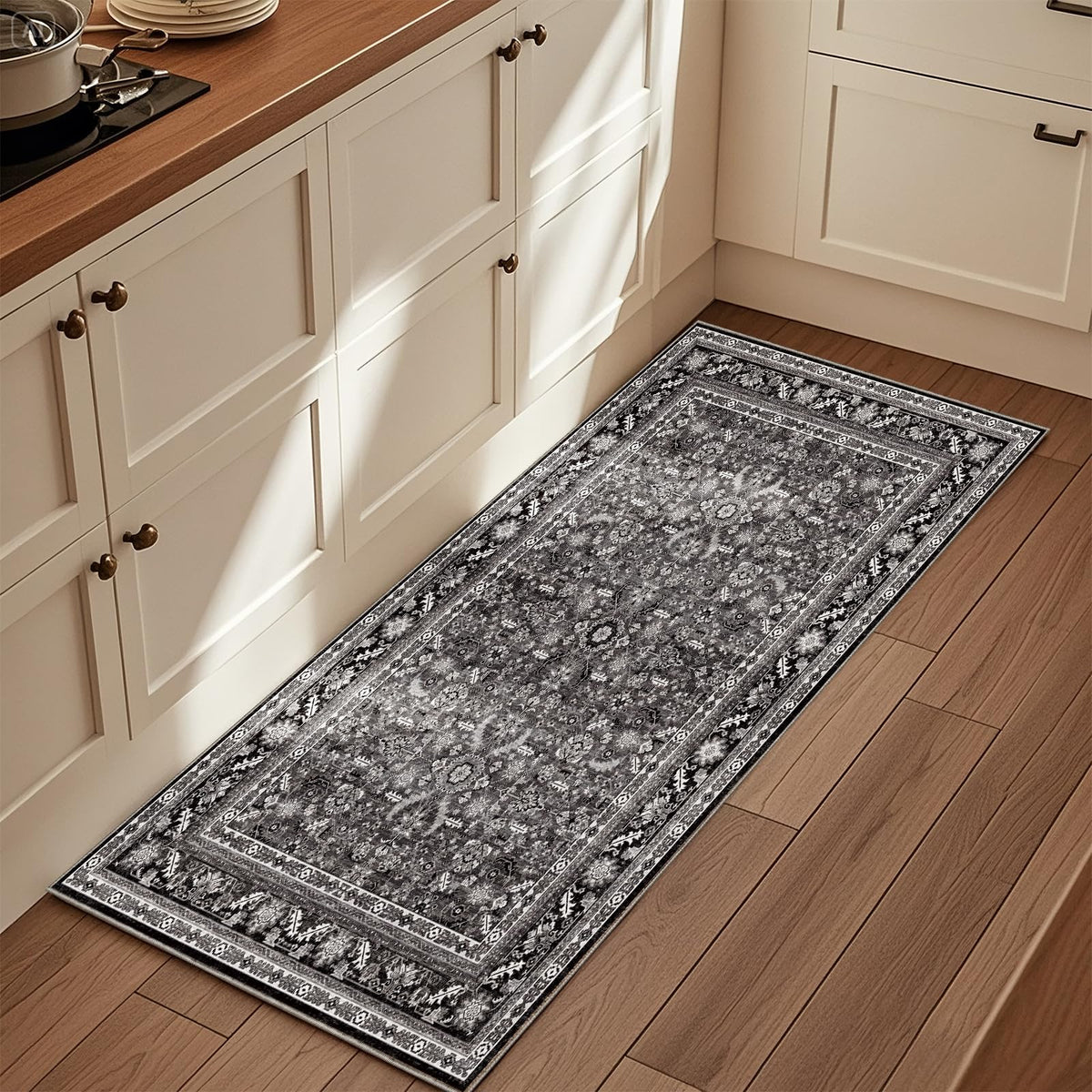 OPPODREAM Vintage Blue Area Rugs 5x7, Washable Rug for Living Room