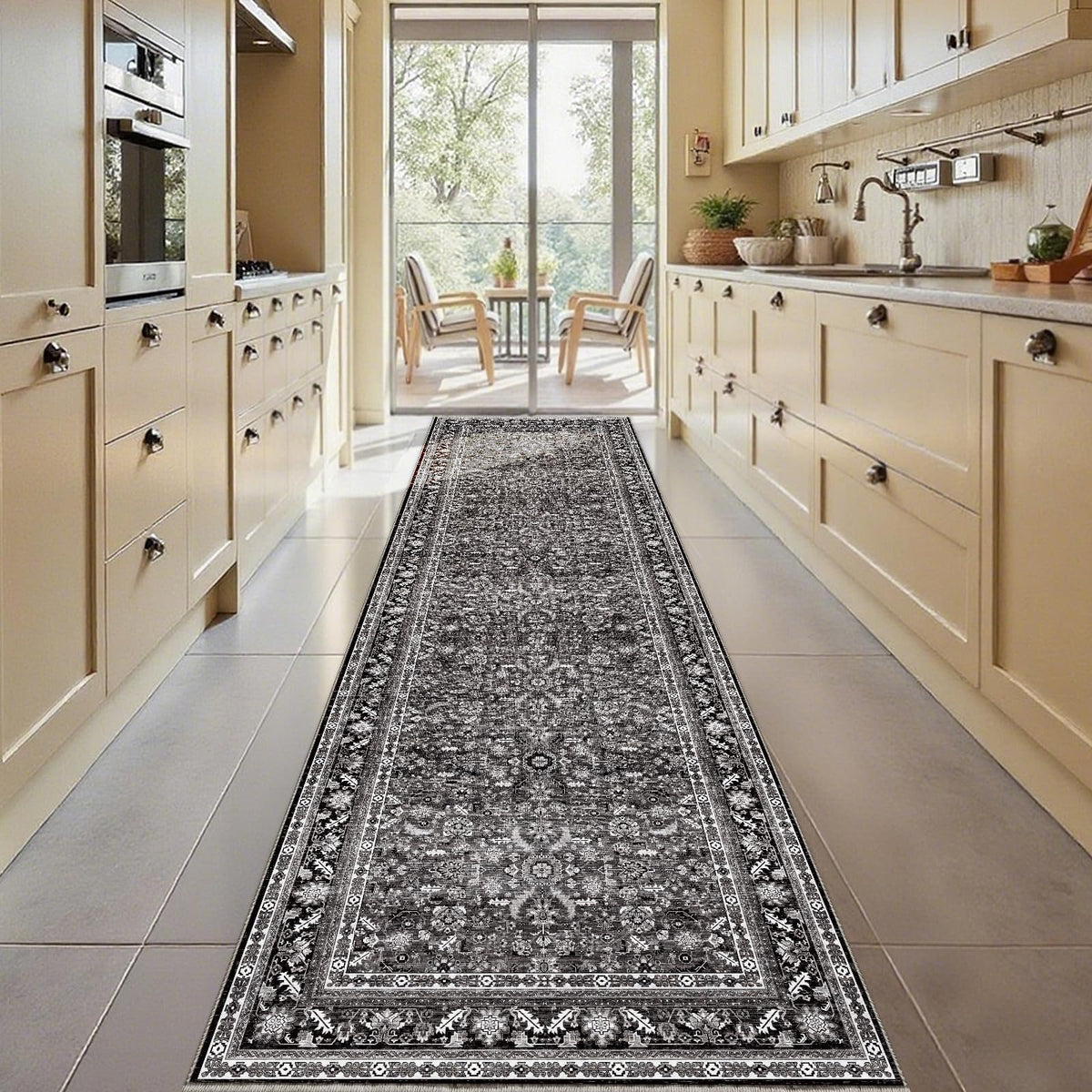 OPPODREAM Vintage Blue Area Rugs 5x7, Washable Rug for Living Room