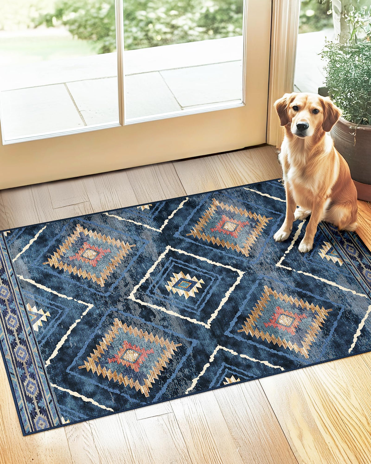 BESTSWEETIE 5'x7' Washable Area Rug for Living Room Bedroom Black