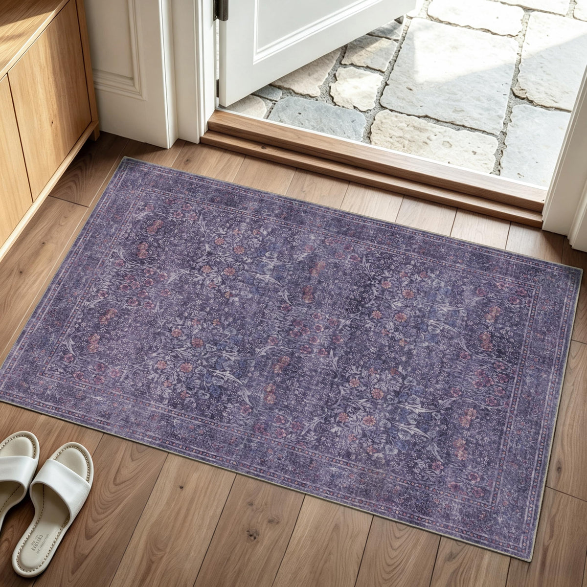 JOLLYVOGUE 5x7 Area Rugs for Living Room, Washable Rug, Beige