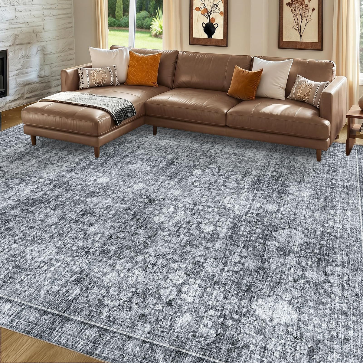 Sasttie 4x6 Area Rugs, Ultra-Soft Washable Rug for Living Room, Beige