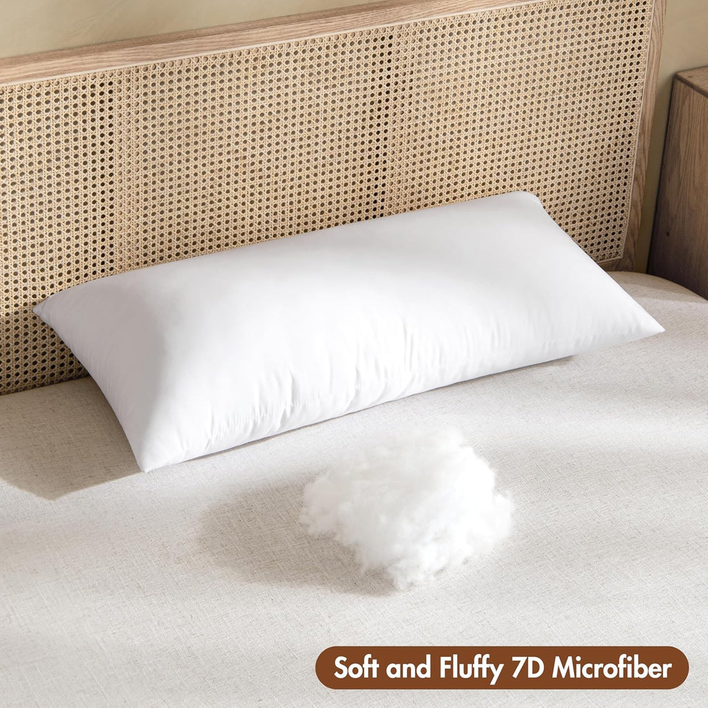MIULEE 14x36 Throw Pillow Insert, Virgin Microfiber Pillow for Couch Bed