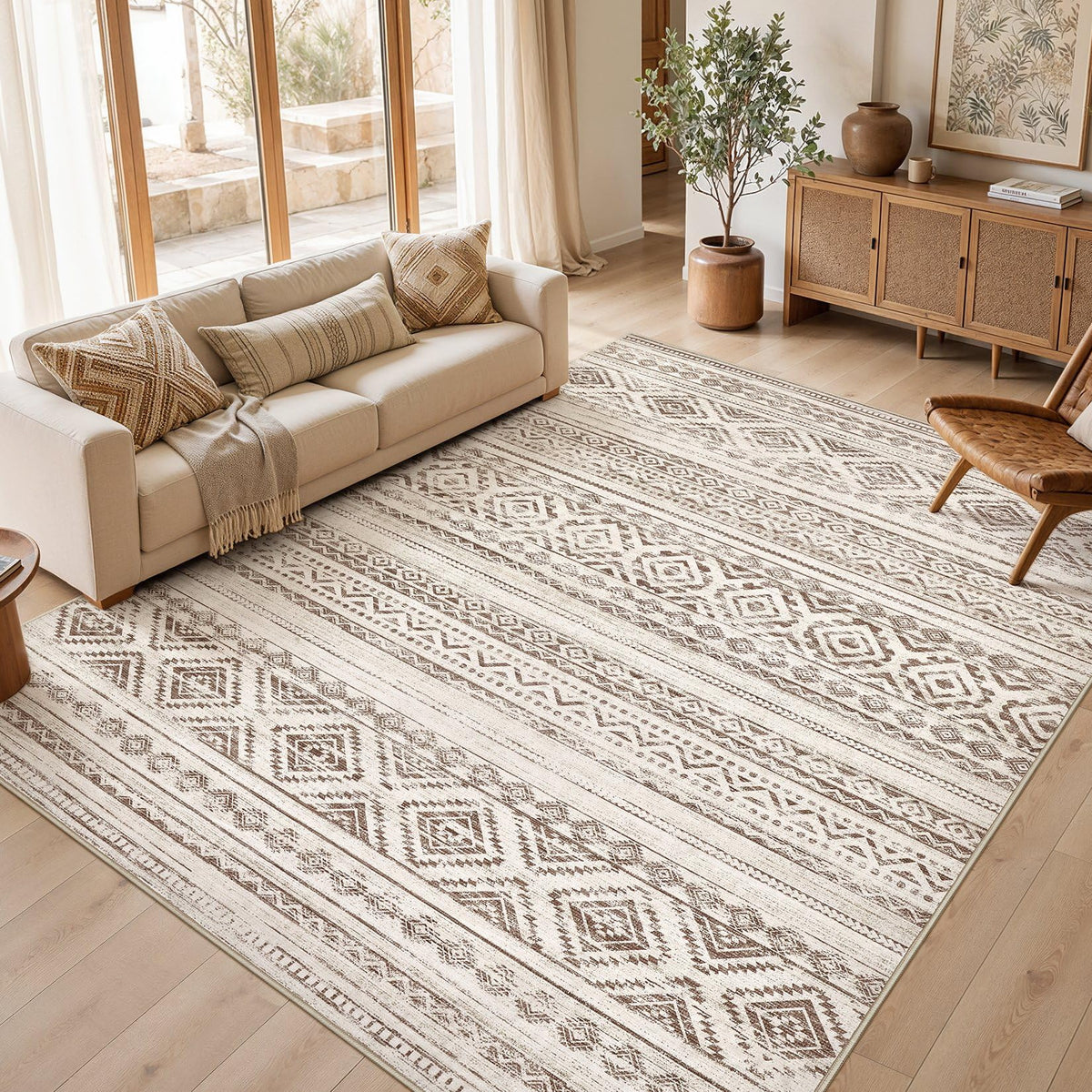 cotiled Boho 5x7 Area Rugs for Living Room: Soft Moroccan Washable Rug