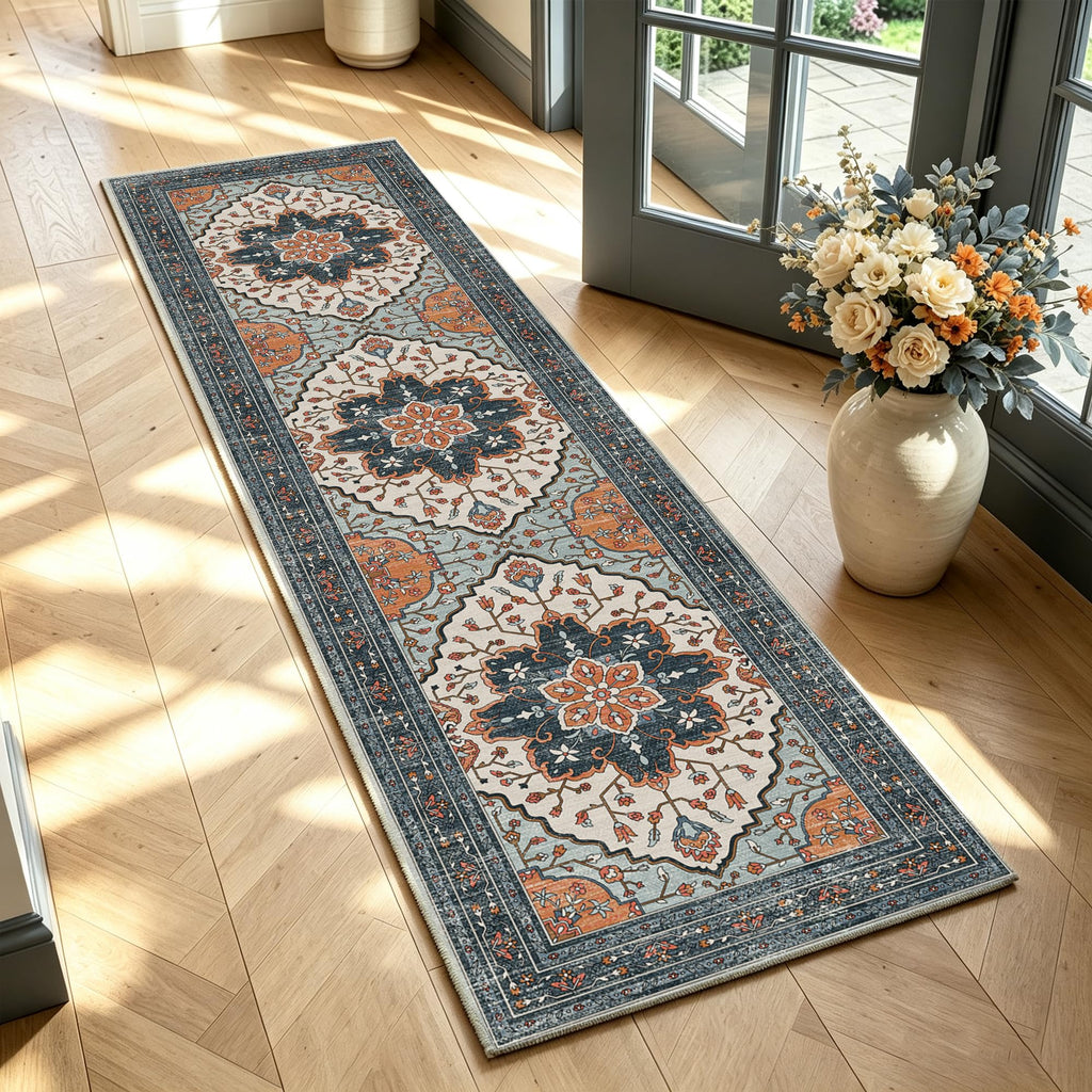YARNSCAPE 2' x 3' Machine Washable Area Rug, Non-Slip Low-Pile Carpet