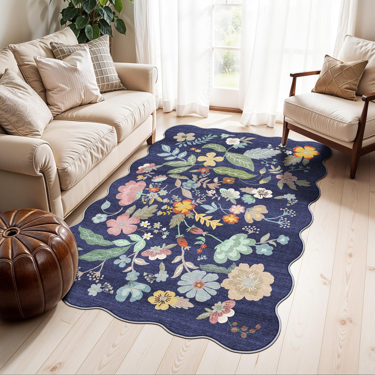 Hallway Washable Runner Rug - 2x10 Kitchen Rugs Entryway Rug Runner Vintage Soft Floor Mat Non Slip Indoor Farmhouse Carpet for Bathroom Living Room Bedroom (2 X 10, Beige)