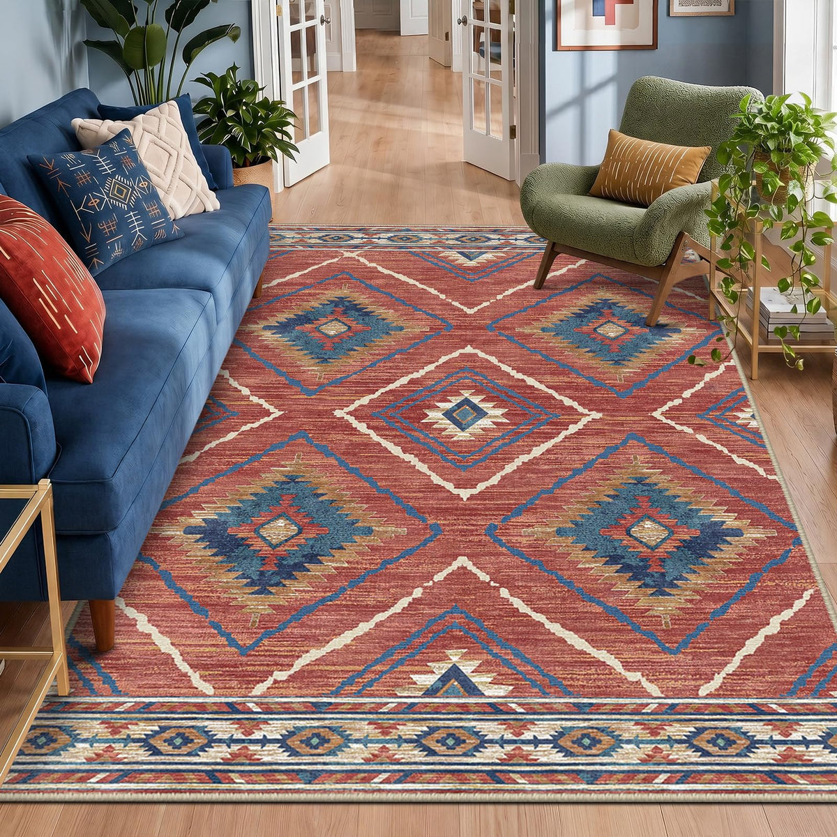 BESTSWEETIE 5'x7' Washable Area Rug for Living Room Bedroom Black