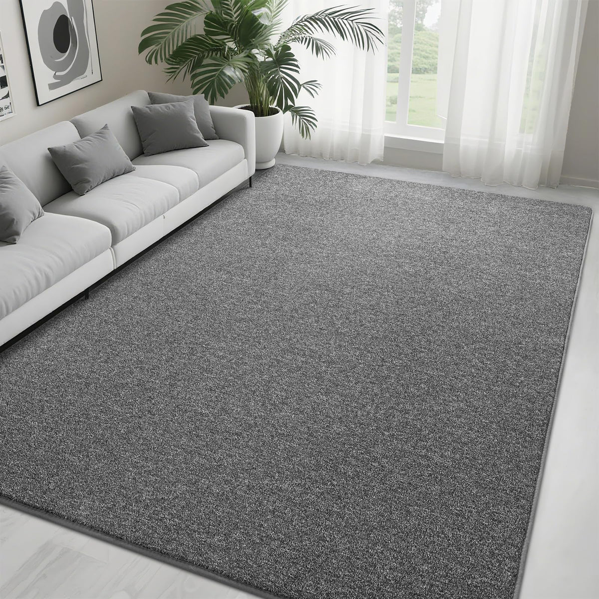 5x7 Black Area Rug Modern Aesthetic Minimalist