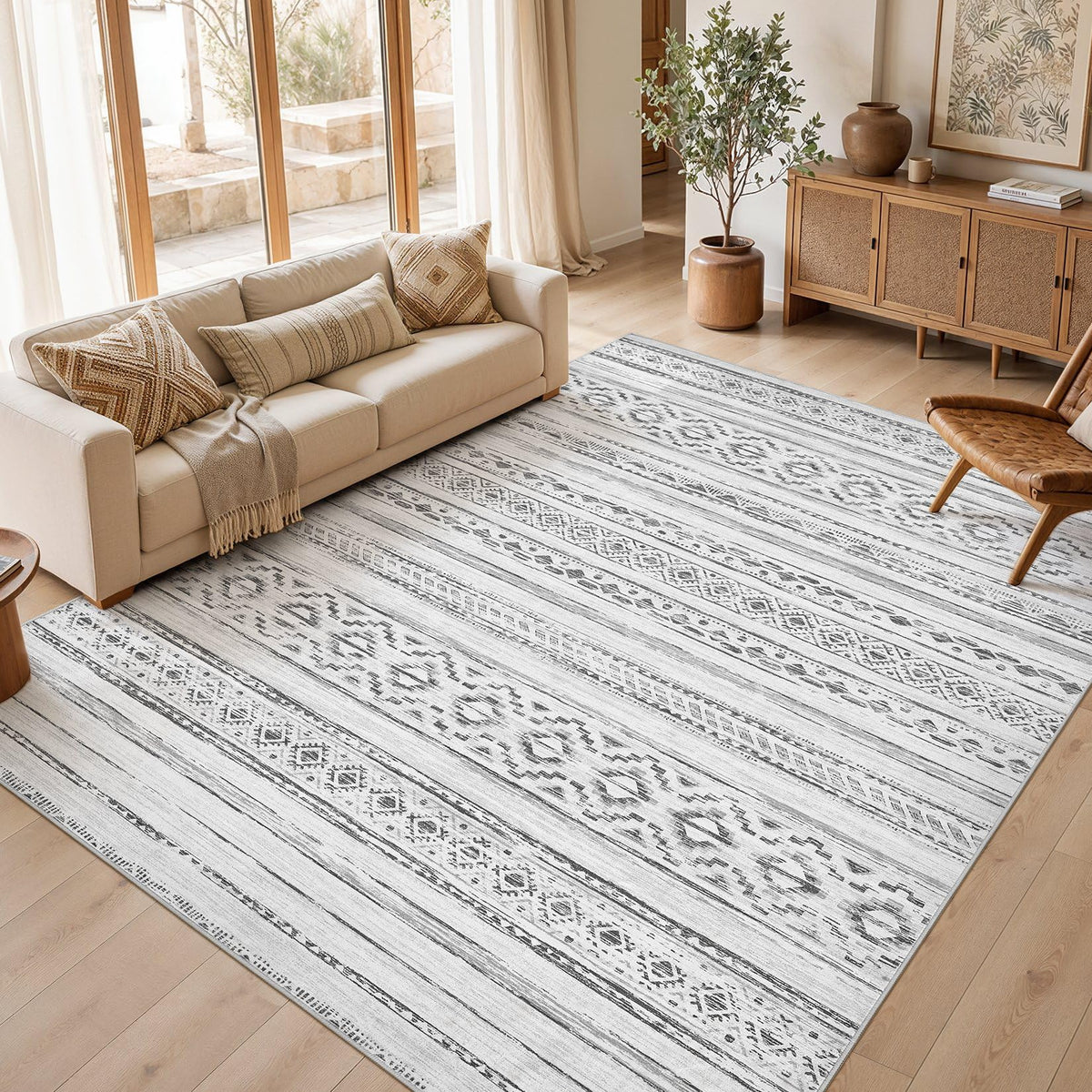 cotiled Boho 5x7 Area Rugs for Living Room: Soft Moroccan Washable Rug