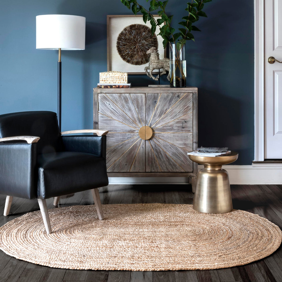 nuLOOM Rigo Natural Solid Flatweave Area Rug, 5' x 8'