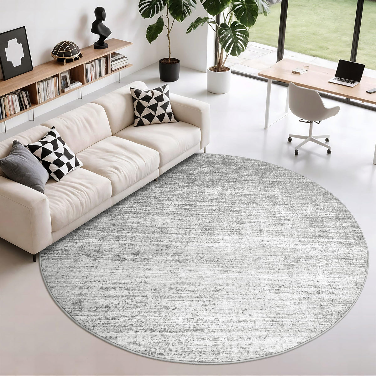 Valenrug Washable Rugs 5x7, Non Slip Large Area Rugs for Living Room, Beige