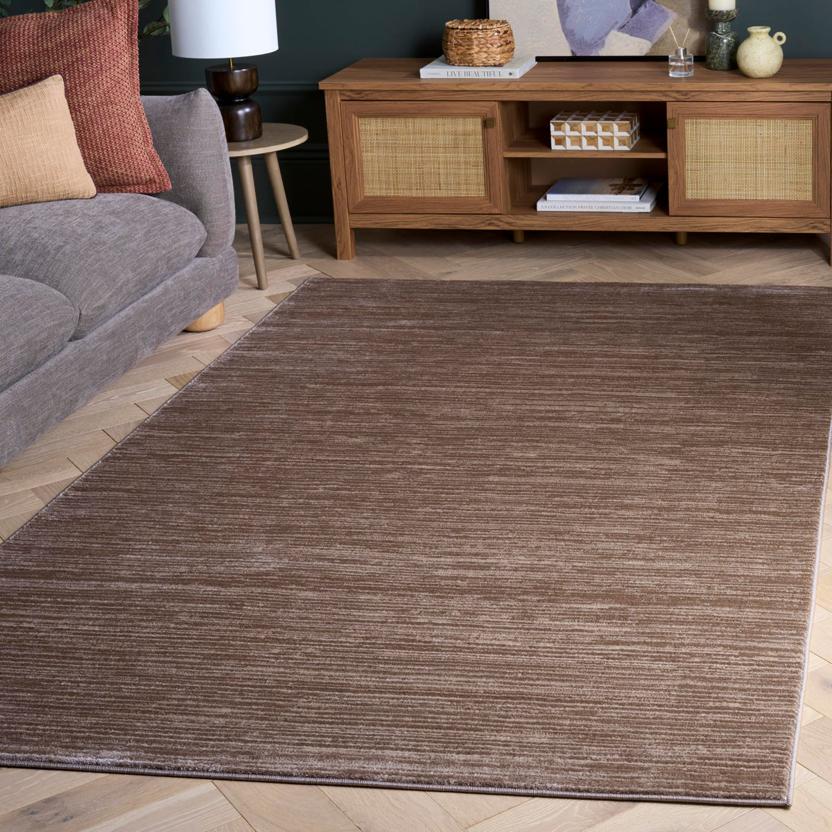 SAFAVIEH Vision Area Rug 8x10 Large, Modern Tonal Brown VSN606E