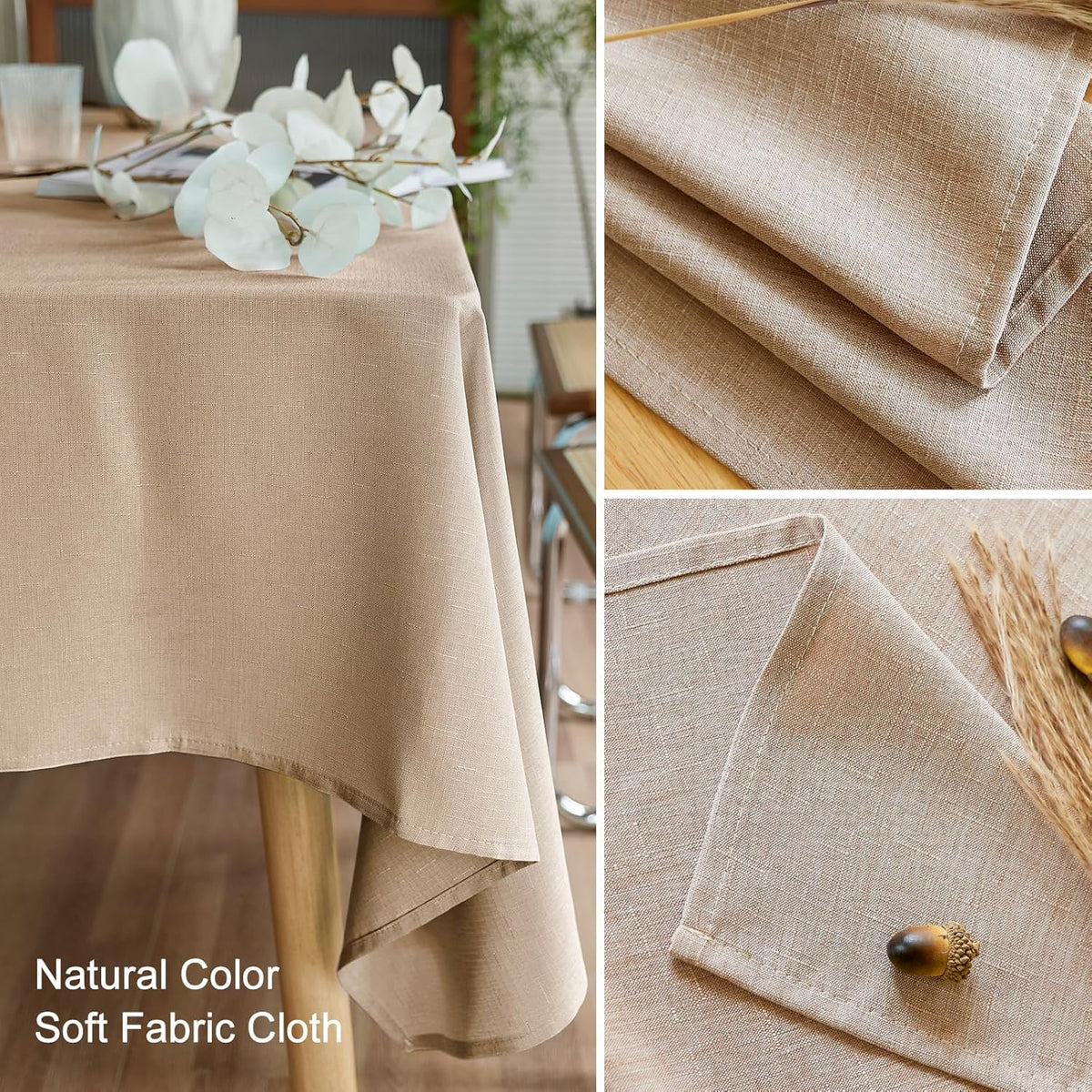 AUSSPVOCT Textured Table Cloth Rectangle 52 x 70 Inch Fall Tablecloth