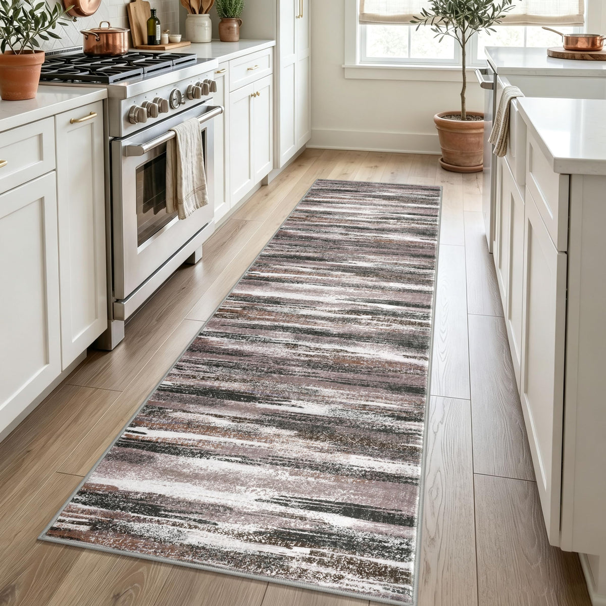 Lansny Abstract 2x3 Area Rug Small Washable Entryway Rug Non Slip Door Mat