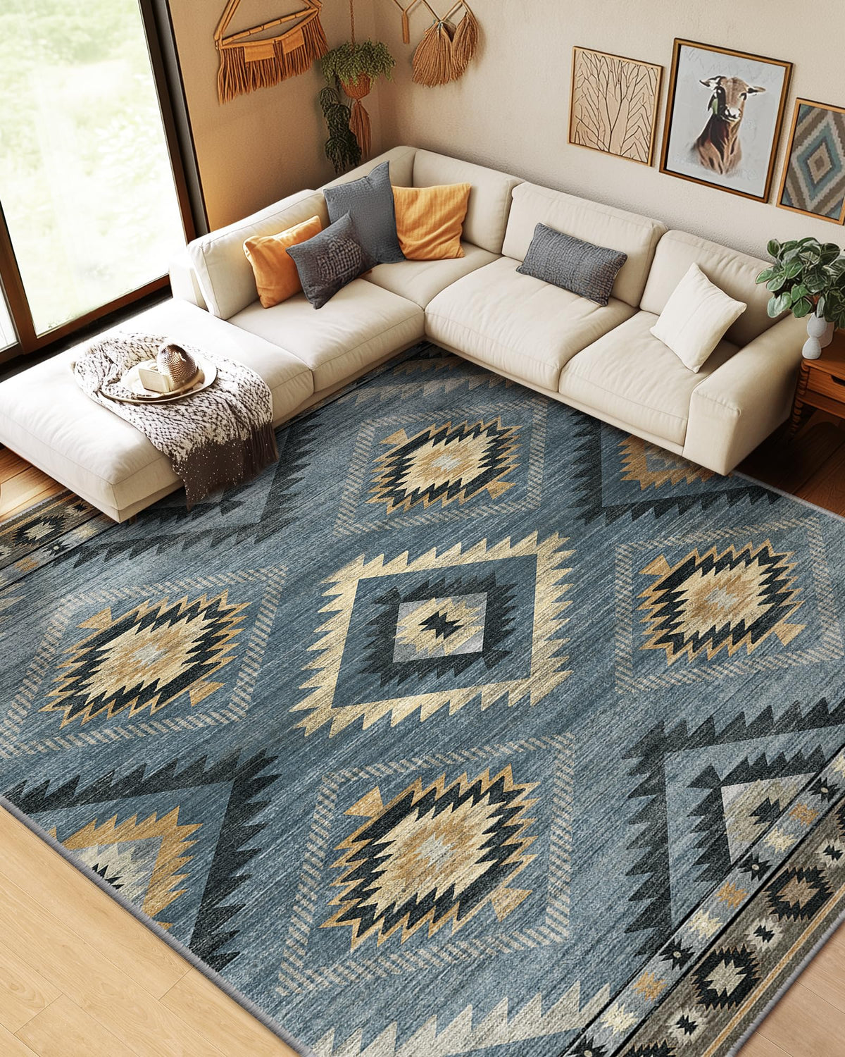 BESTSWEETIE 5'x7' Washable Area Rug for Living Room Bedroom Black