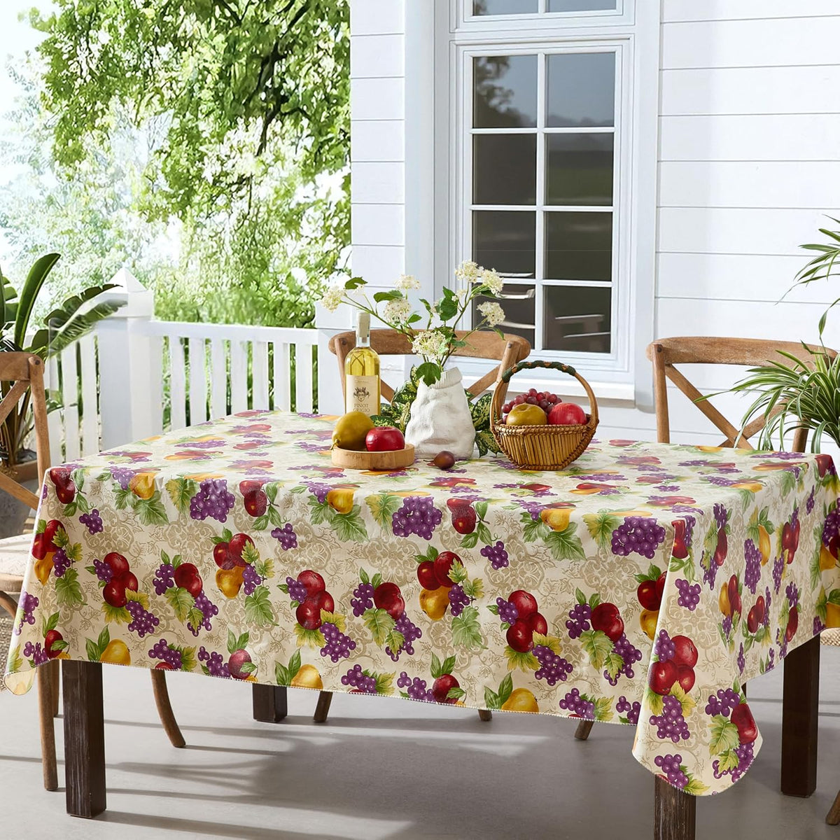 Newbridge Avalon Fresh Ripe Fruit 52”x52” Square Vinyl Tablecloth